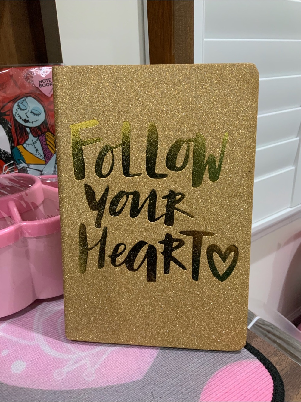 Gold Glitter 'Follow Your Heart' Notebook - Gold